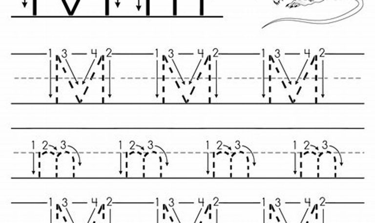 Trace Letter M Worksheet