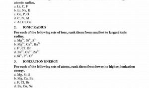 Worksheet On Periodic Trends