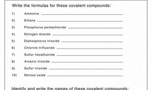 Name Covalent Compounds Worksheet