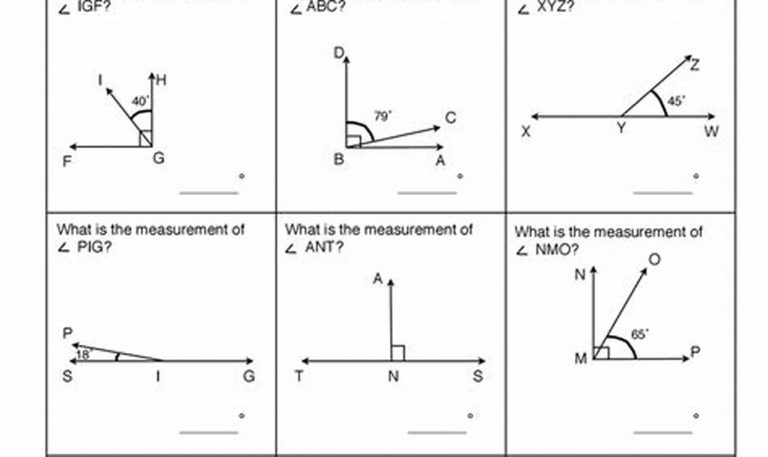 Complementary And Supplementary Angles Worksheet