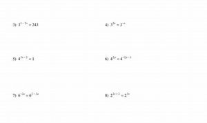 Worksheet Solving Exponential Equations