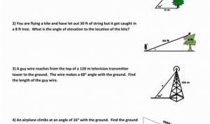 Trigonometry Word Problems Worksheet With Answers