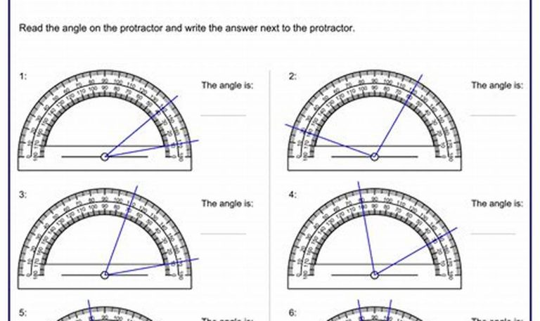 4th Grade Measuring Angles With A Protractor Worksheet