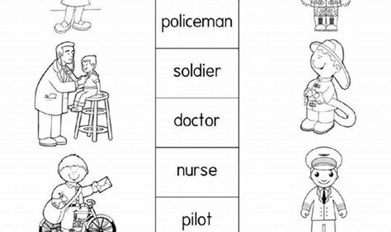 Professions Jobs Worksheet For Kindergarten