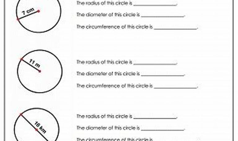 Radius And Diameter Worksheet