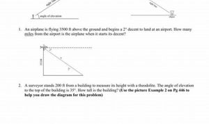 Angles Of Elevation And Depression Worksheet