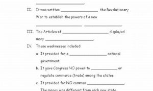 Articles Of Confederation Worksheet