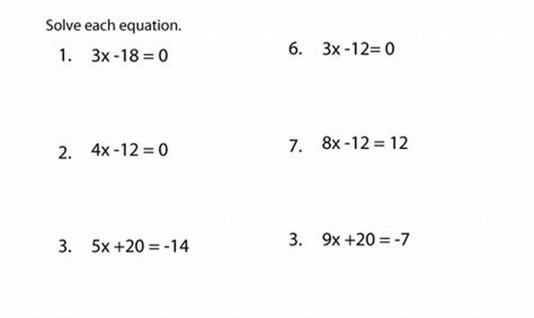 9th Grade Algebra 1 Worksheets Printable