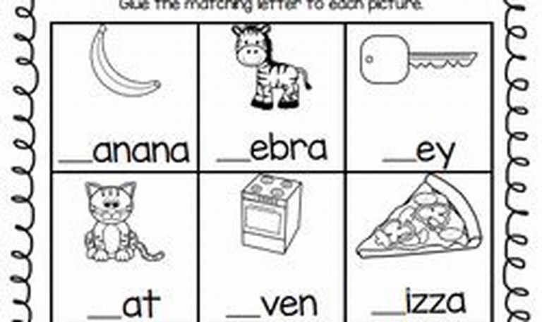 Phonemic Awareness First Grade Beginning Sounds Worksheets