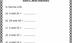 Lcm Worksheets Grade 4