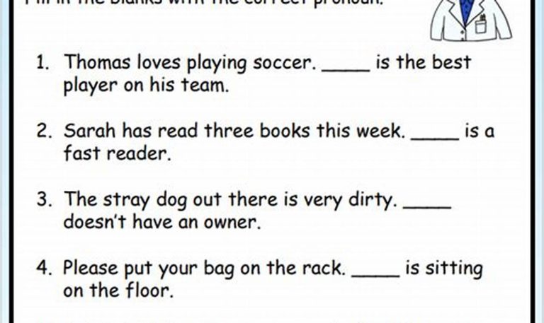 Pronouns Worksheets For Grade 3