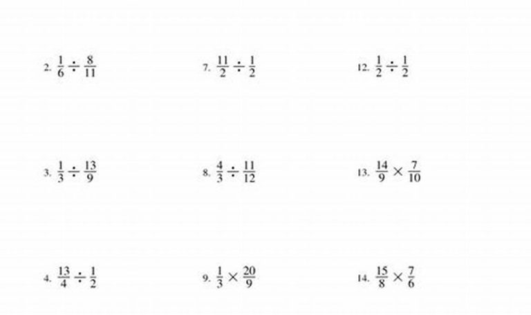 Dividing Fractions Worksheet 8th Grade