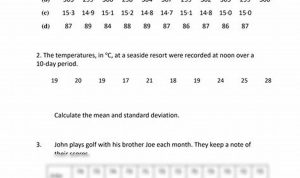 Standard Deviation Worksheet