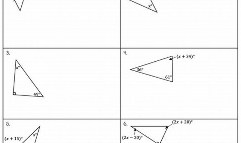 Triangle Angle Sum Theorem Worksheet