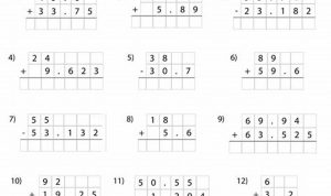 Adding And Subtracting Decimals Worksheets 4th Grade