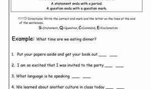 5th Grade Types Of Sentences Worksheets