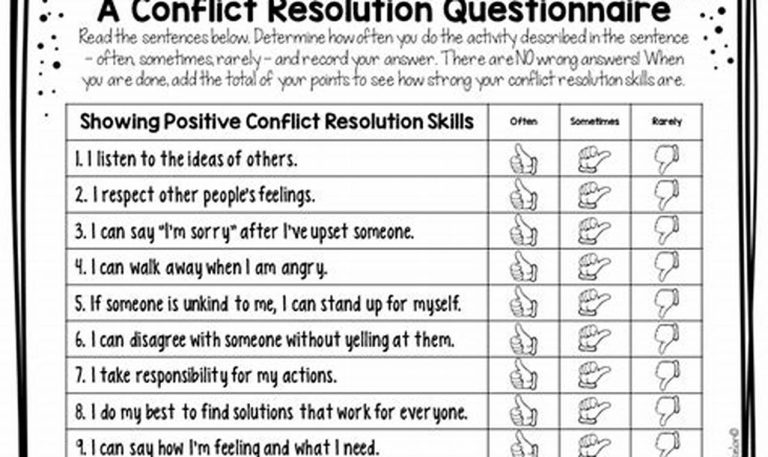 Conflict Resolution Worksheets