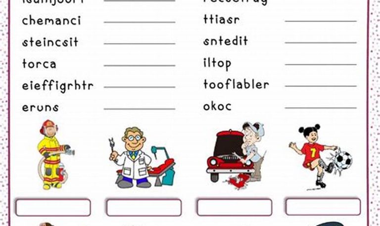 1st Grade Jobs Worksheets For First Grade