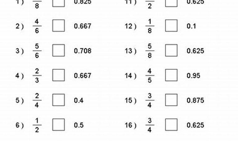 Year 7 Maths Worksheets Fractions