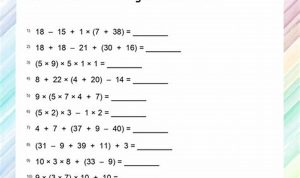 Grade 8 Math Worksheets Order Of Operations