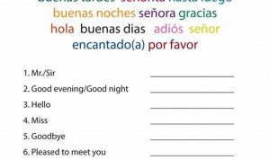 Free Spanish Worksheets