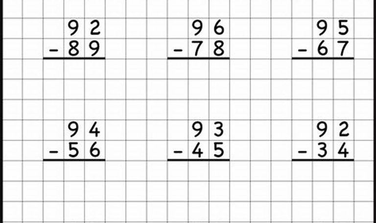 Two Digit Subtraction With Regrouping