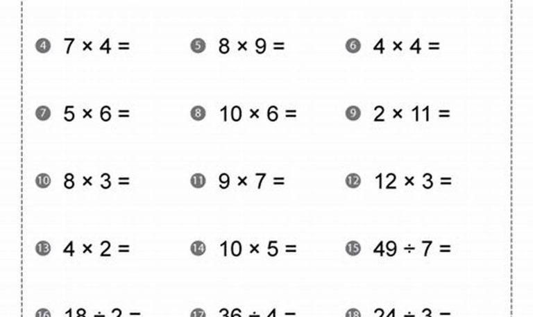 Multiplication And Division Worksheets Grade 3