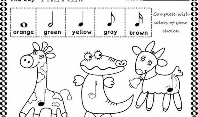 Easy Music Worksheets For Kindergarten