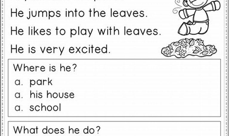 Comprehension Worksheets For First Grade