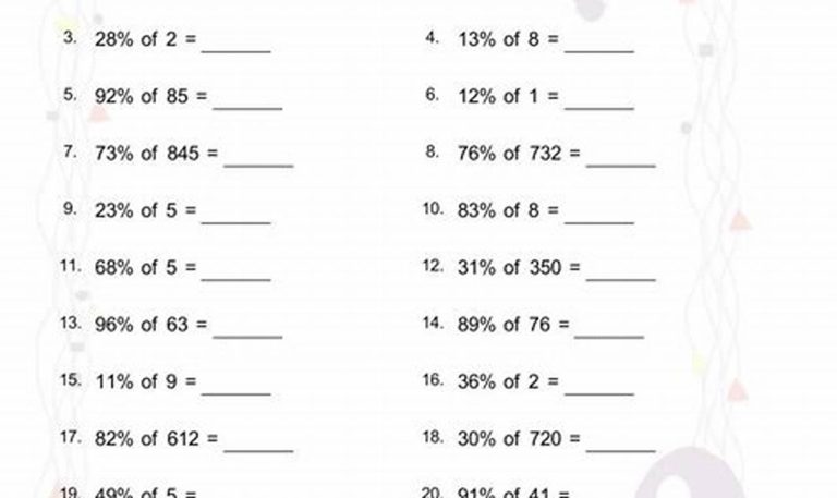 Percentage Worksheets For Grade 5