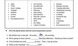 English Grammar Worksheets For Grade 4 Prepositions