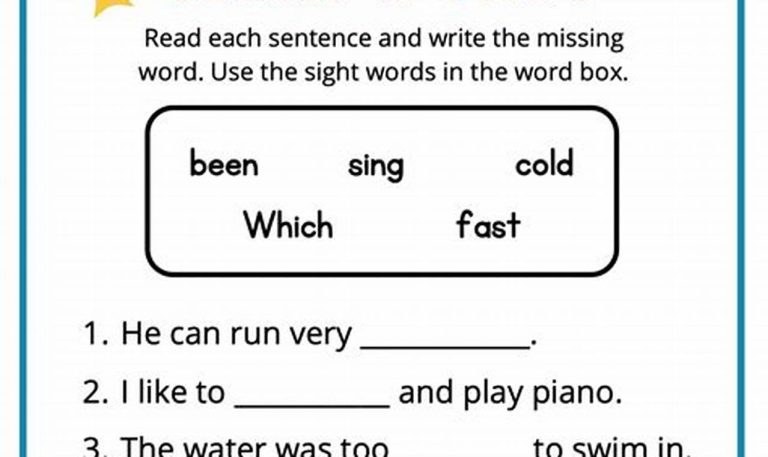 Sight Word Worksheets 2nd Grade