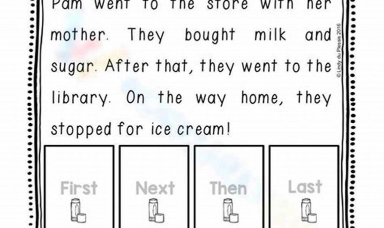 Sequence Of Events Worksheets 1st Grade