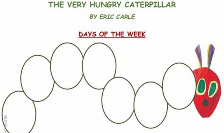 The Very Hungry Caterpillar Worksheets Days Of The Week