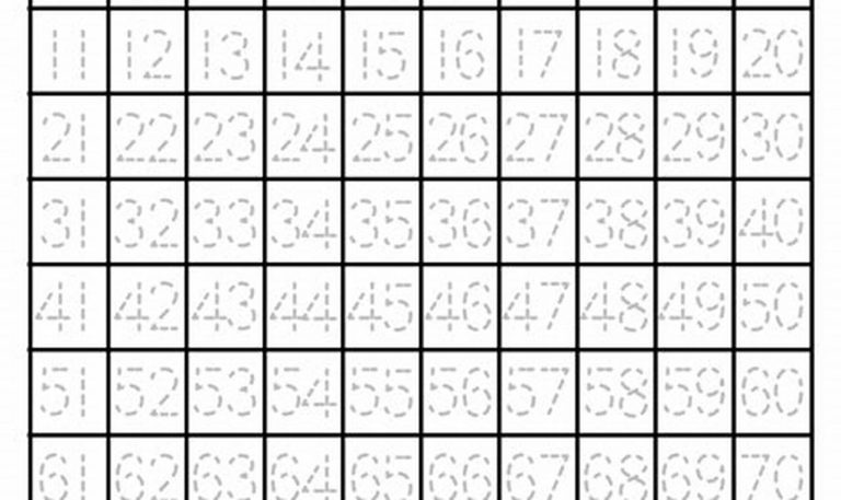 Tracing Worksheets Tracing Numbers 1 100