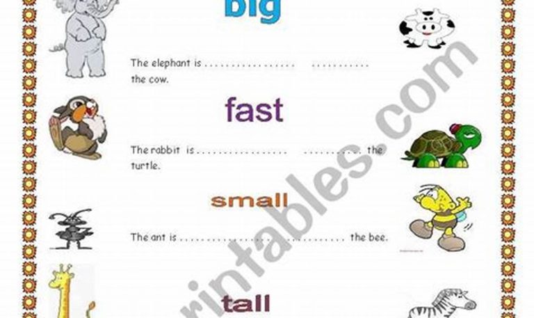 Comparative Worksheet