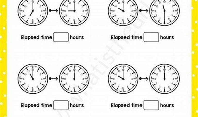 Elapsed Time Worksheets Grade 3