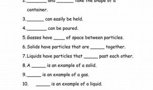 3rd Grade States Of Matter Worksheet