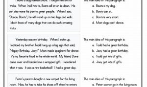 Main Idea Reading Comprehension Worksheets 3rd Grade