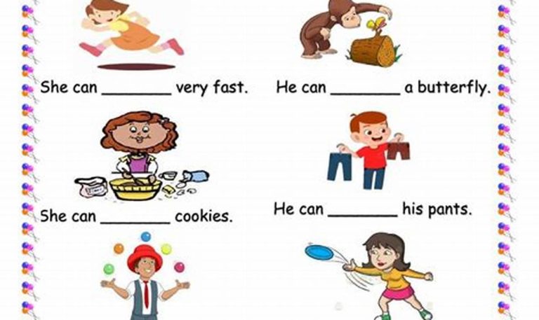 Action Words Worksheet For Grade 1