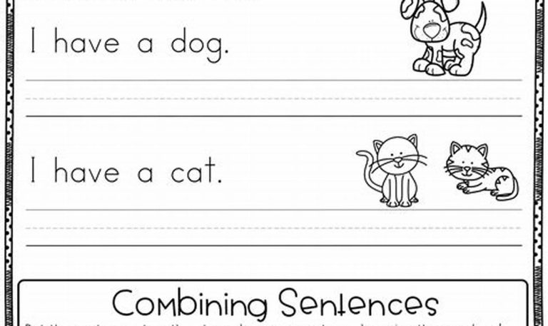 Printable Kindergarten Writing Sentences Worksheets