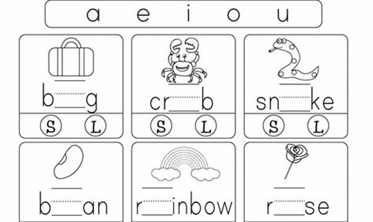 Long Vowel Sounds Worksheets For Grade 1