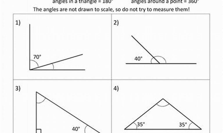 Year 7 Find The Missing Angle Worksheet