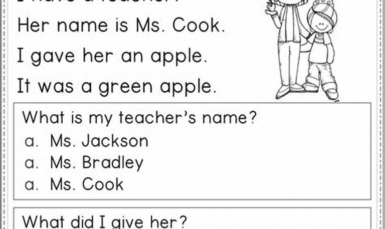 Free Printable Reading Comprehension Worksheets For 2nd Graders