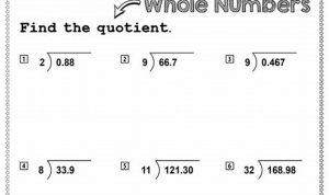 Dividing Decimals Worksheet 7th Grade