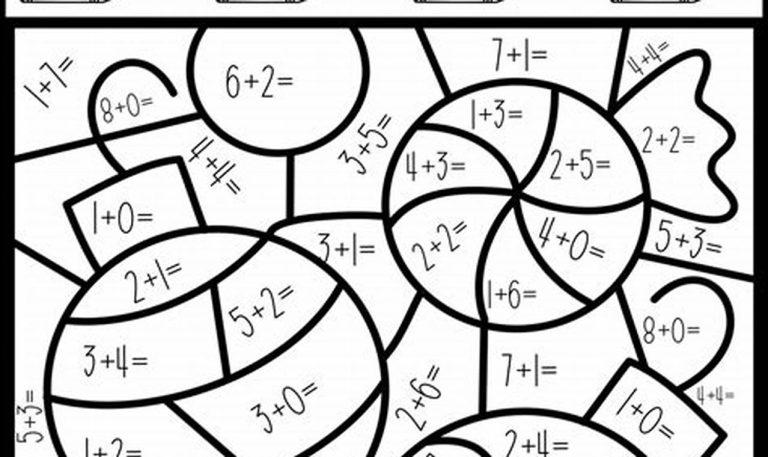 Second Grade Addition Color By Number 2nd Grade