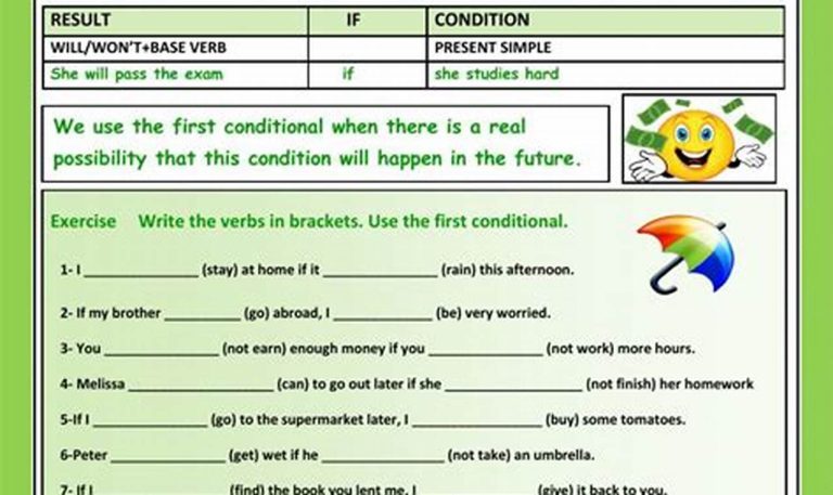 First Conditional Worksheets With Answers