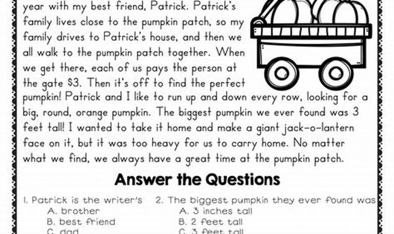 Reading Comprehension Worksheets Grade 5