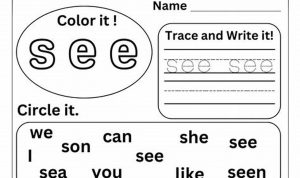 Sight Word Worksheets See