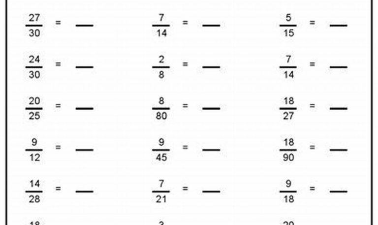 Simplifying Fractions Worksheet Year 7